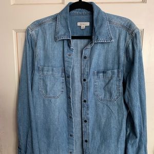 Calvin Klein denim snap long sleeve shirt